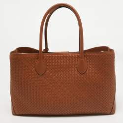 Aspinal Of London Brown Woven Leather London Tote