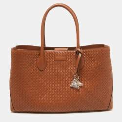 Aspinal Of London Brown Woven Leather London Tote