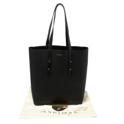 Pre Owned Aspinal of London Black Leather Essential Shopper Tote