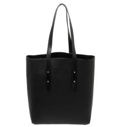 Pre Owned Aspinal of London Black Leather Essential Shopper Tote