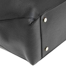 Pre Owned Aspinal Of London Black Grained Leather The London Tote