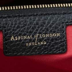 Pre Owned Aspinal Of London Black Grained Leather The London Tote