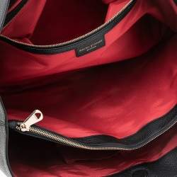 Pre Owned Aspinal Of London Black Grained Leather The London Tote