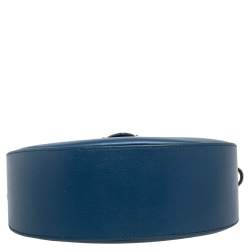 Pre Owned Aspinal Of London Blue Croc Embossed Leather And Leather Portobello Shoulder Bag