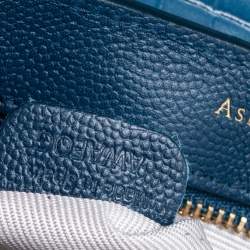 Pre Owned Aspinal Of London Blue Croc Embossed Leather And Leather Portobello Shoulder Bag