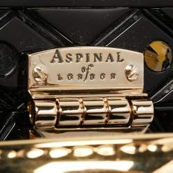 Aspinal of London Black Jet Crystals Embellished Acrylic The Trunk Top Handle Bag
