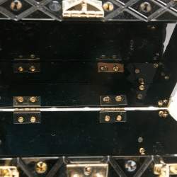 Aspinal of London Black Jet Crystals Embellished Acrylic The Trunk Top Handle Bag