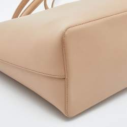 Aspinal Of London Beige Leather Shopper Tote 