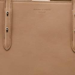 Aspinal Of London Beige Leather Shopper Tote 