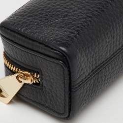 Pre Owned Aspinal Of London Black Leather Small Case Zip Pouch