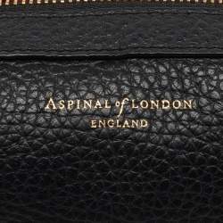 Pre Owned Aspinal Of London Black Leather Small Case Zip Pouch