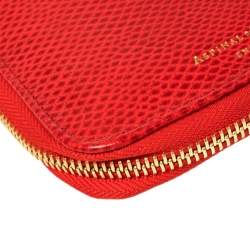 Aspinal Of London Red Lizard Skin Zip Travel Organizer