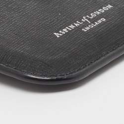 Aspinal Of London Black Leather Phone Case