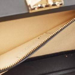 Aspinal Of London Black/Beige Leopard Print Leather Trunk Top Handle Bag