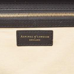 Aspinal Of London Black/Beige Leopard Print Leather Trunk Top Handle Bag