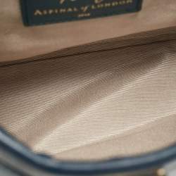 Aspinal Of London Teal Blue Leather Small Florence Frame Top Handle Bag