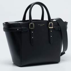 Pre Owned Aspinal Of London Black Leather Marylebone Tote