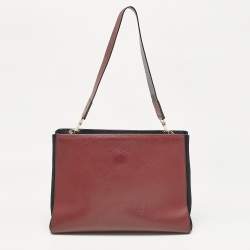 Aspinal Of London Dark Red Leather and Suede Large Ella Hobo