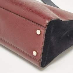 Aspinal Of London Dark Red Leather and Suede Large Ella Hobo