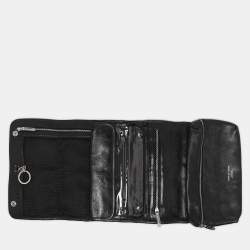 Aspinal Of London Black Leather Travel Organizer Clutch