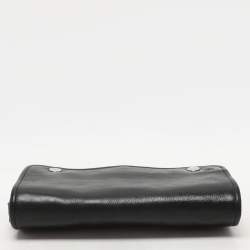 Aspinal Of London Black Leather Travel Organizer Clutch
