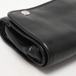 Aspinal Of London Black Leather Travel Organizer Clutch