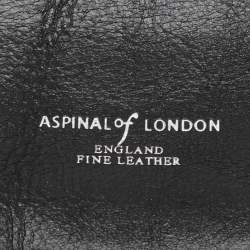 Aspinal Of London Black Leather Travel Organizer Clutch