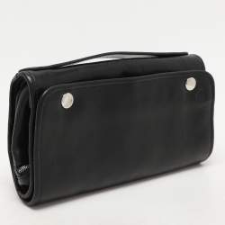 Aspinal Of London Black Leather Travel Organizer Clutch