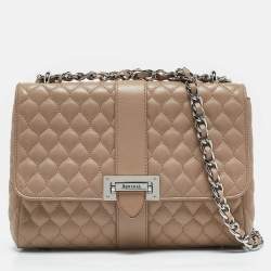 Aspinal Of London Beige Quilted Leather Lottie Shoulder Bag