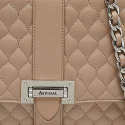 Aspinal Of London Beige Quilted Leather Lottie Shoulder Bag
