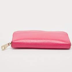 Aspinal Of London Pink Karung Leather Zip Around Wallet