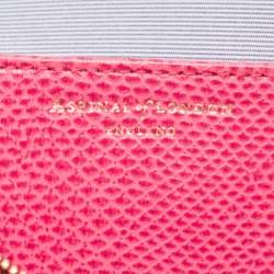 Aspinal Of London Pink Karung Leather Zip Around Wallet