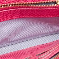 Aspinal Of London Pink Karung Leather Zip Around Wallet