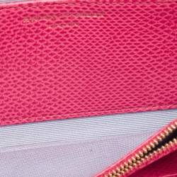 Aspinal Of London Pink Karung Leather Zip Around Wallet