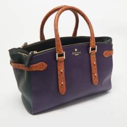 Aspinal of London Multicolor Leather and Ostrich Embossed Marylebone Tote