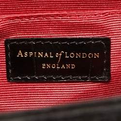 Aspinal Of London Black Croc Embossed Leather Mayfair Top Handle Bag