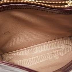 Aspinal of London Burgundy Croc Embossed Leather Small Mayfair Top Handle Bag