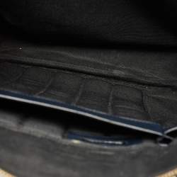 Pre Owned Aspinal Of London Navy Blue Leather Large Marylebone Tote