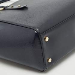 Pre Owned Aspinal Of London Navy Blue Leather Large Marylebone Tote