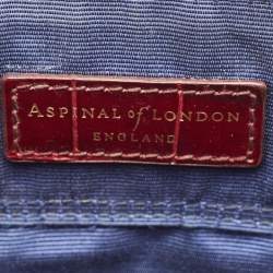 Aspinal of London Burgundy Croc Embossed Leather Marylebone Top Handle Bag
