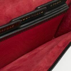Aspinal Of London Black Croc Embossed Leather Travel Wallet
