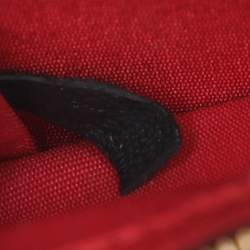 Pre Owned Aspinal of London Black Croc Embossed Leather and Velvet Trinket Top Handle Bag 