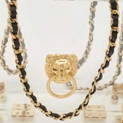 Pre Owned Aspinal Of London Gold/Clear Acrylic Trunk Top Handle Bag