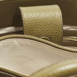 Pre Owned Aspinal Of London Midi London Olive Green Leather Tote