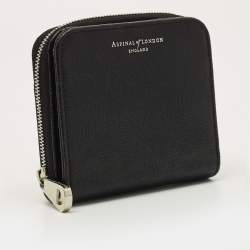 مملوكة مسبقًا Aspinal of London Black Leather Compact Wallet