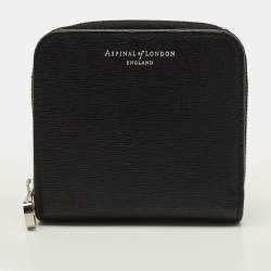 مملوكة مسبقًا Aspinal of London Black Leather Compact Wallet
