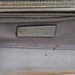 Pre Owned Aspinal Of London Mayfair Silver Textured Leather Chain Clutch