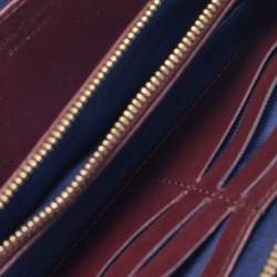 Pre Owned Aspinal Of London Burgundy Leather Zip Continental Wallet