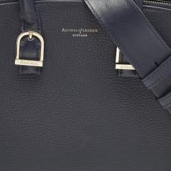 مملوكة مسبقًا Aspinal Of London Midi Madison Navy Blue Leather Tote