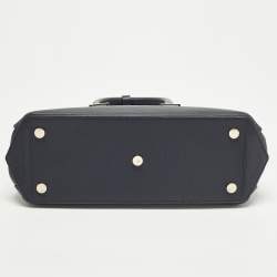 مملوكة مسبقًا Aspinal Of London Midi Madison Navy Blue Leather Tote